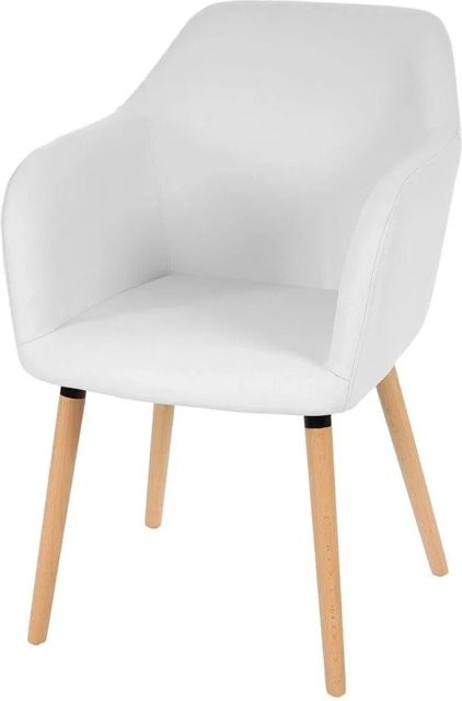 6er-Set MCW Esszimmerstühle Vaasa T381 im Retro 50er Jahre Design aus Kunstleder in Weiß - Bild 2
