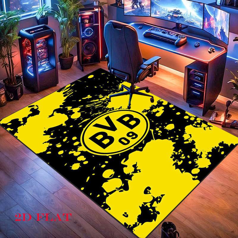 Borussia Dortmund Logo Teppich in Gelb und Schwarz, rutschfeste Bodenmatte aus Polyester für Wohnzimmer oder Kinderzimmer, Breite: 60 cm, Tiefe: 90 cm - Bild 2