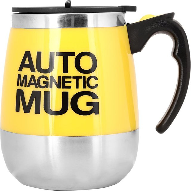 TOMTOP JMS Elektrische Kaffeerührtasse mit automatischem Magnetrührwerk in Rosa und Gelb - Bild 1
