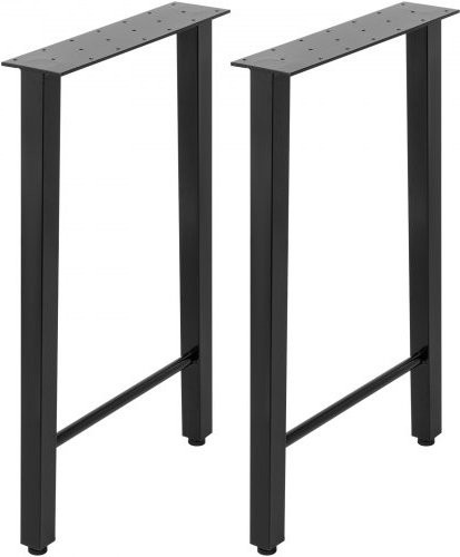 VEVOR Tischbeine Set aus 2 Stück, Trapezform aus Stahl in Schwarz Matt, Höhe: 71,12 cm, Industrial Design für Esstische und Schreibtische - Bild 1
