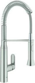 Grohe Spültisch-Einhebelmischer K7 supersteel in Silber mit herausziehbarer Profibrause und schwenkbarem Auslauf - Bild 1