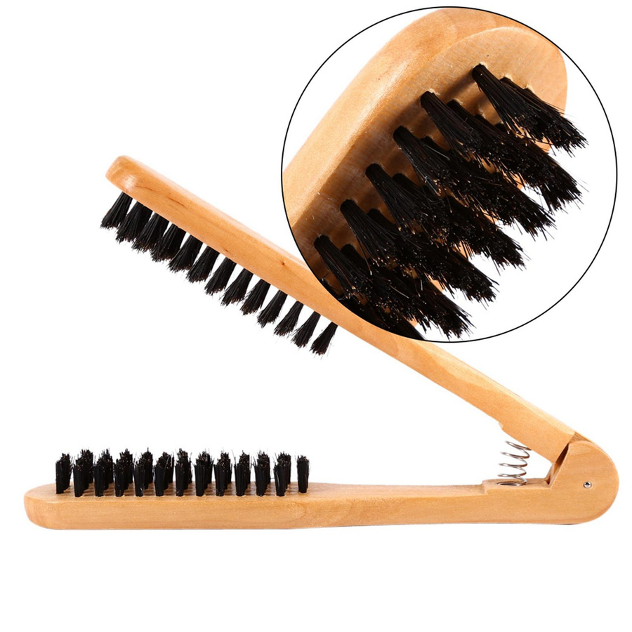 Professioneller Friseurkamm Doppelbürste Holz, Antistatisch - Bild 2