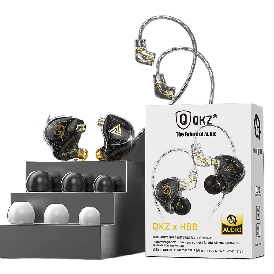 QKZ X HBB In-Ear-Kopfhörer mit Kabel in Schwarz mit HiFi-Stereo-Sound, Titan-Membran und Mikrofon für Musik und Gaming - Bild 7