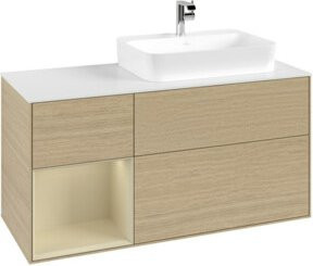 V&B Waschtischunterschrank Finion in Grau matt lackiert mit offenem Design, Breite: 120 cm, Tiefe: 50,1 cm, Höhe: 50,1 cm - Bild 1