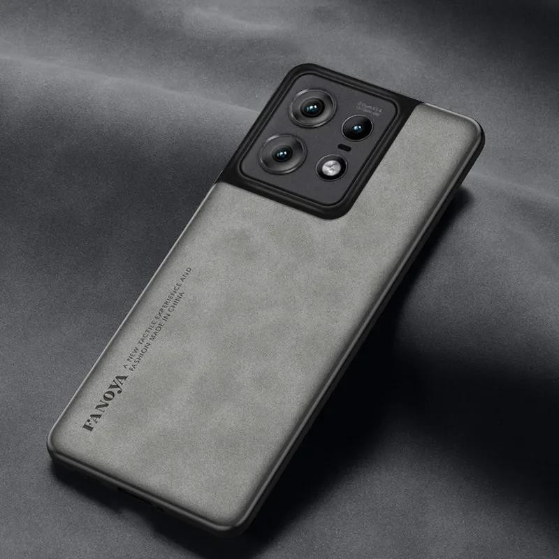 Schlichte Lederhülle für Motorola Edge 60 Neo aus mattem Silikon, stoßfeste Schutzhülle mit Bumper - Bild 3