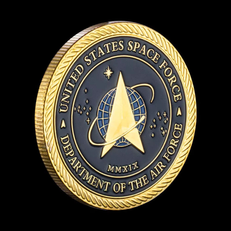 United States Space Force Challenge Münze und Heros Valor Gebet Dekoration aus Gold Metall rund - Bild 4