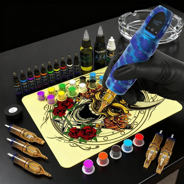 YILONG Tattoo Kit, Permanent Make-Up Maschine, 1600mAh - Bild 1
