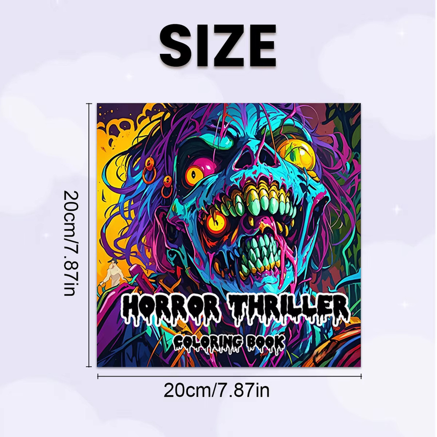 Horror-Malbuch für Erwachsene mit spannenden Themenillustrationen zur kreativen Entspannung in Multicolour - Bild 2