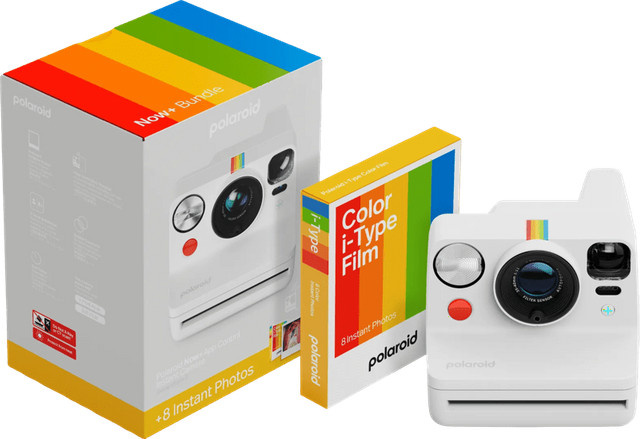 Polaroid Now+ Gen3 Everything Box Sofortbildkamera in Weiß mit Bluetooth und USB-C sowie 8 Color Film Packungen - Bild 1