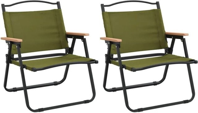Set aus 2 vidaXL Campingstühlen in Grün aus Oxford-Gewebe, B/T/H: 54 x 43 x 59 cm - Bild 1