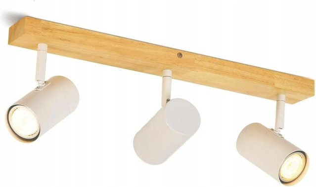 NETTLIFE Deckenleuchte L11 in Weiß aus Metall und Holz im Industrial Design mit GU10 LED-Möglichkeit - Bild 1