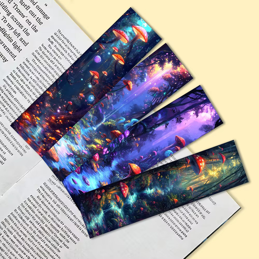32 Stück Lesezeichen mit Fantasy-Pilzwald-Motiv in Multicolour aus Papier - Bild 6