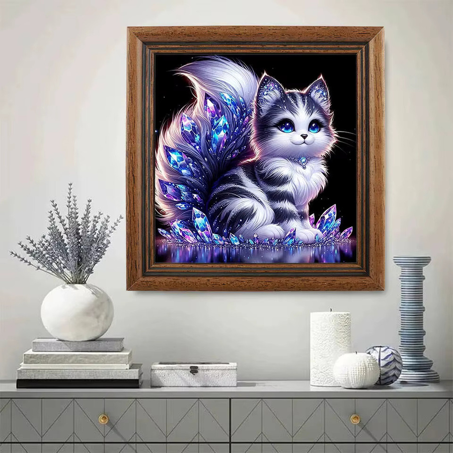 EverShine 5D Diamant Malerei Hund und Katze DIY Mosaik Set mit runden Bohrern, B/H: 20 x 20 cm - Bild 3