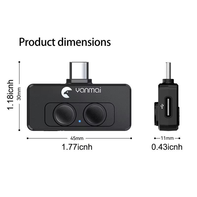Basix Kabelloses Bluetooth Lavalier-Mikrofon mit USB-C für iPhone 17/16/15 Mini, winddichtes Mikrofon für Vlog-Audioaufnahmen in Schwarz oder Pink - Bild 2