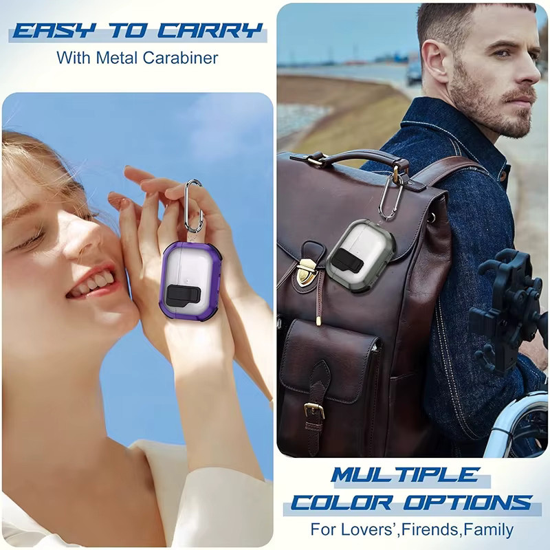 ZEKS TPU Secure Lock Clip Kopfhörerhülle für AirPods Pro 2, Pro 3 und AirPods 4 2024 in Grün - Bild 4
