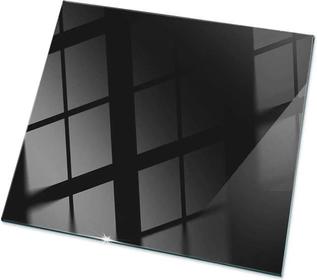 Tulup Tischplatte aus Glas in Schwarz Glatt, quadratisch, B/T: 60 x 60 cm - Bild 1