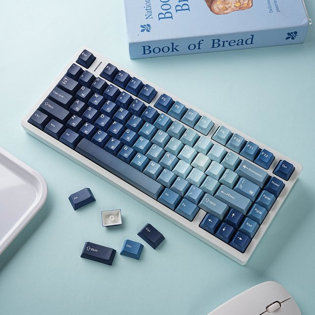 Cherry PBT MX Tastenkappen Set für mechanische Tastaturen in Blau mit 130 Keys für verschiedene Layouts wie AZERTY, KR/JP, Französisch, Russisch und Spanisch - Bild 1