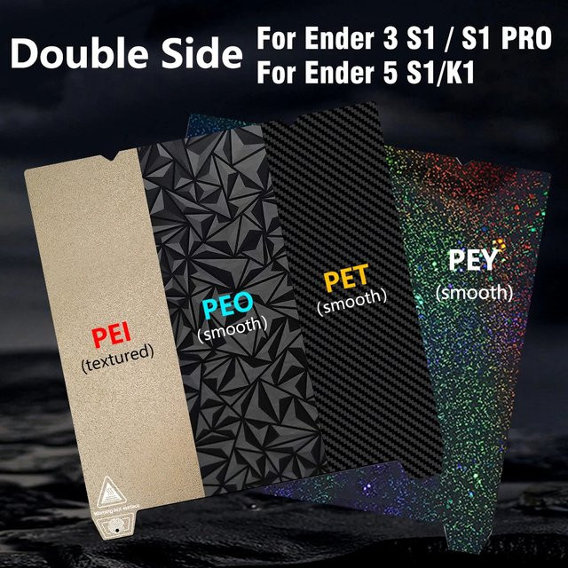 Creality Texturierte PEI Federstahl Bauplatte für Ender 3 V3 KE, K1, K1C, K1 Max und Ender 3 V3 SE/S1 Pro, B/T: 235 x 235 mm und 310 x 315 mm - Bild 1