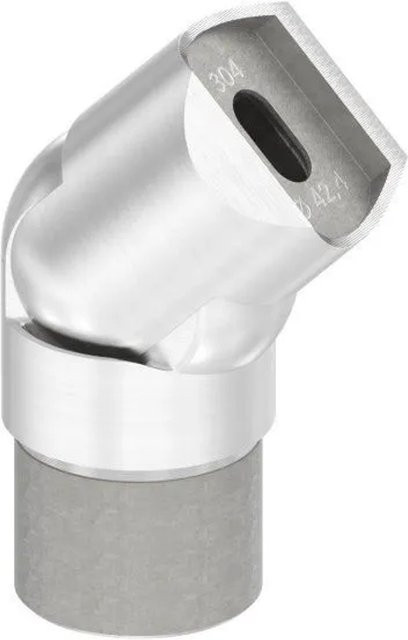 FeNau Gelenkstück aus Edelstahl V2A zum Anschrauben für Rohr Ø 42,4 x 2,0 mm, Farbe: Silber, Oberflächenfinish: Geschliffen K240 - Bild 1