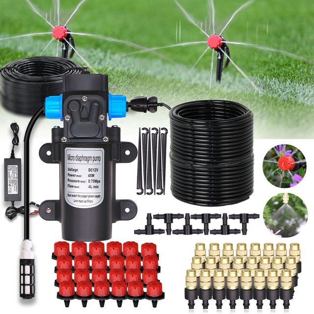 MUCIAKIE Automatisches Nebel-Kühlung und Bewässerungssystem für Garten und Gewächshaus mit selbstansaugender Druckwasserpumpe - Bild 1