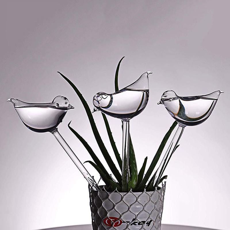 MarkMew Selbstbewässernde Pflanzenbewässerungskugeln aus Glas in transparenter Vogelform für Topfpflanzen und Zimmerpflanzen - Bild 2