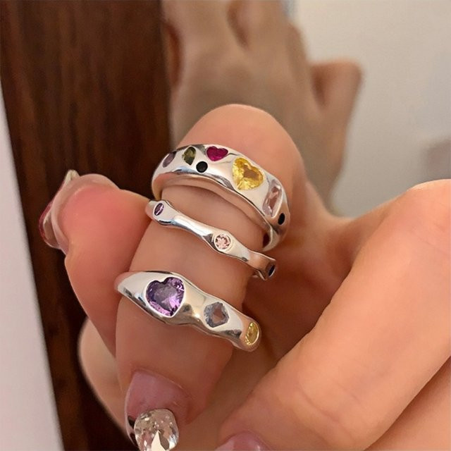 Ring Silber, Zirkon, Damen, verstellbar - Bild 1