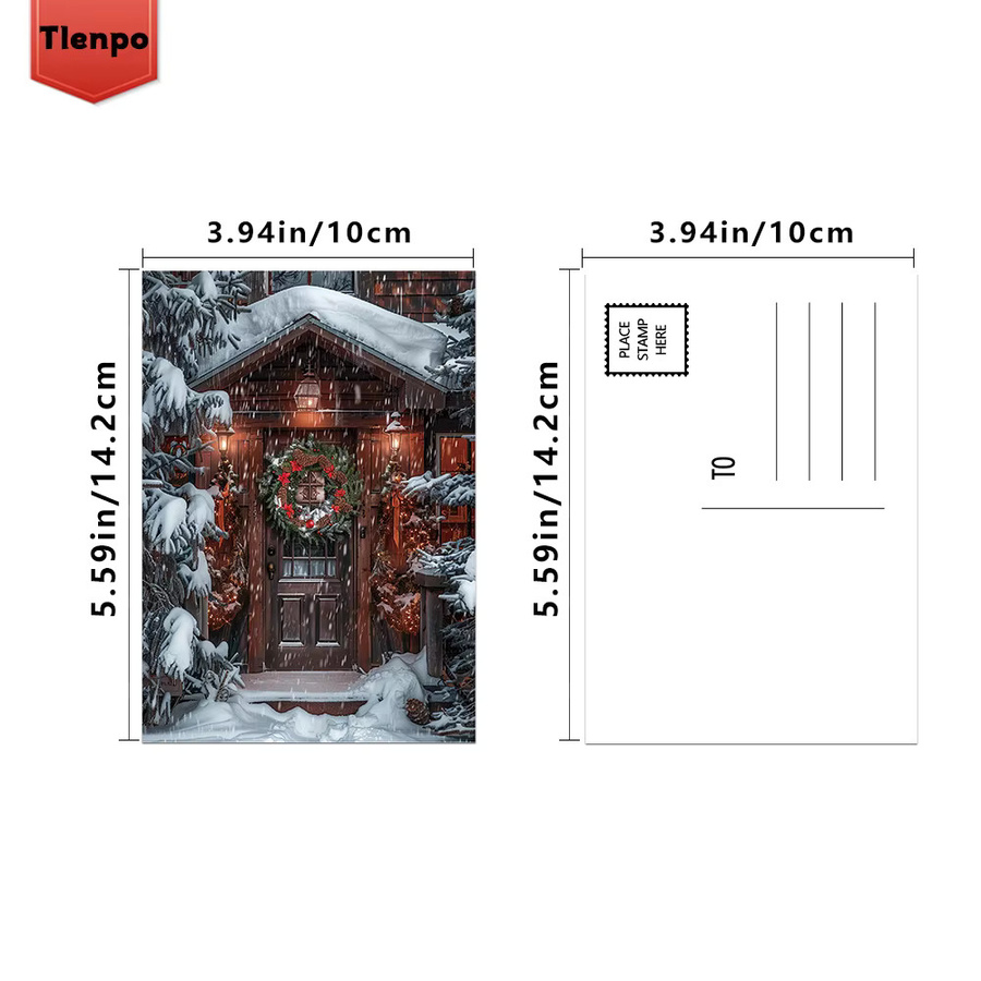 32 Weihnachtsszenen-Postkarten in Blau und Multicolour aus hochwertigem Papier mit hochauflösendem Druck - Bild 1