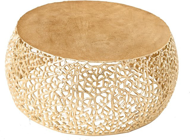 riess-ambiente Couchtisch ABSTRACT LEAF – Runder Metall Couchtisch in Gold-Optik im Vintage Design, Durchmesser: 75 cm - Bild 1