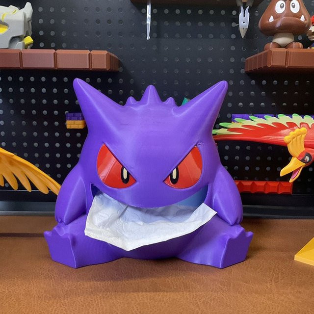 Aoger Pokemon Gengar Taschentuchbox aus Kunststoff, lila, 3D Anime Design Schreibtisch-Dekoration - Bild 1