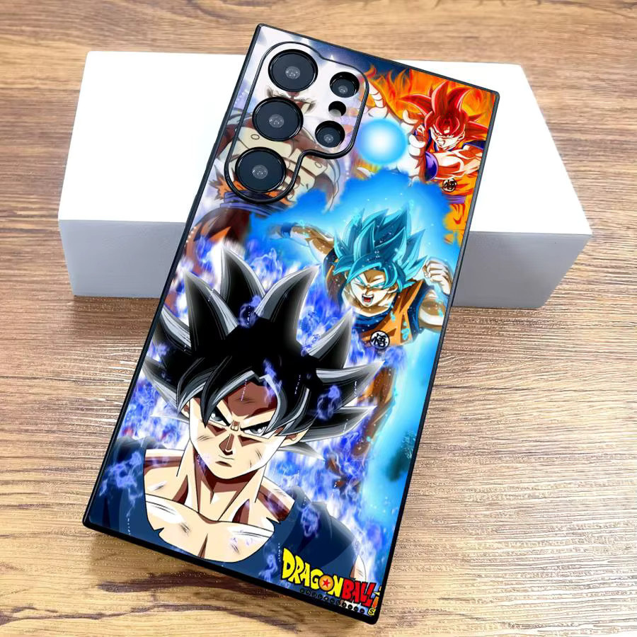 Weiche Handyhülle mit Dragon Ball Goku Motiv für Samsung Galaxy S20, S21 FE, S23 Ultra, S24 Plus und S25 Edge in Schwarz und Multicolour - Bild 4