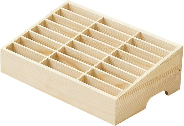 Kesoto Smartphone Aufbewahrungsregal aus Holz mit 24 Fächern in Beige - Bild 1