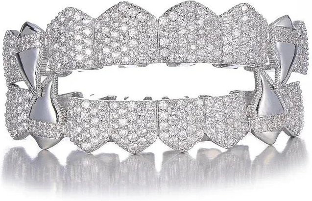 YIRAN Grillz Anhänger, Zirkonia, Weiß, Unisex - Bild 1