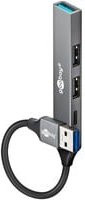 Goobay Slim 4-Port USB-Hub mit USB-A auf USB-C und USB-A, USB 3.2 Gen 1, Grau - Bild 1