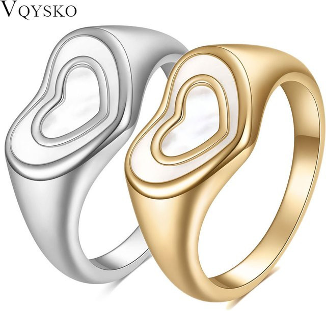 VQYSKO Ring Doppelherz, Edelstahl, Damen - Bild 1