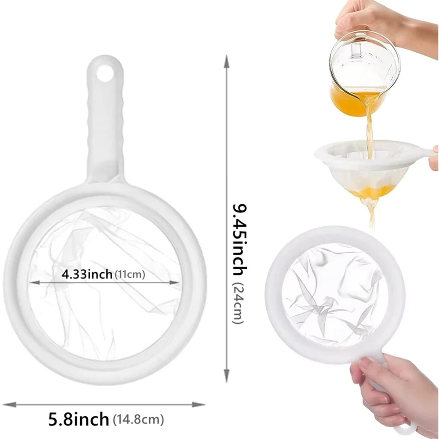 Venlohome Feinmaschiges Netzsieb in Weiß für Saft, Sojamilch und Kaffee, Rund - Bild 5