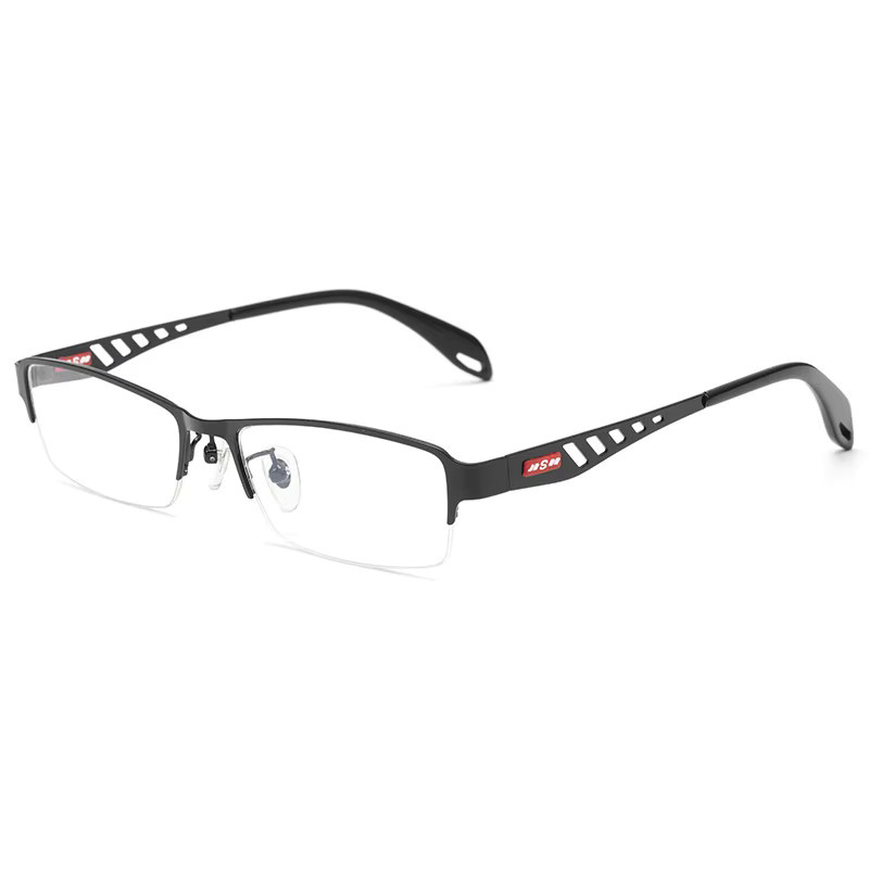 YCFoya F505 Korrektionsbrille, Halbrahmen, rechteckig, Metall, Unisex - Bild 3