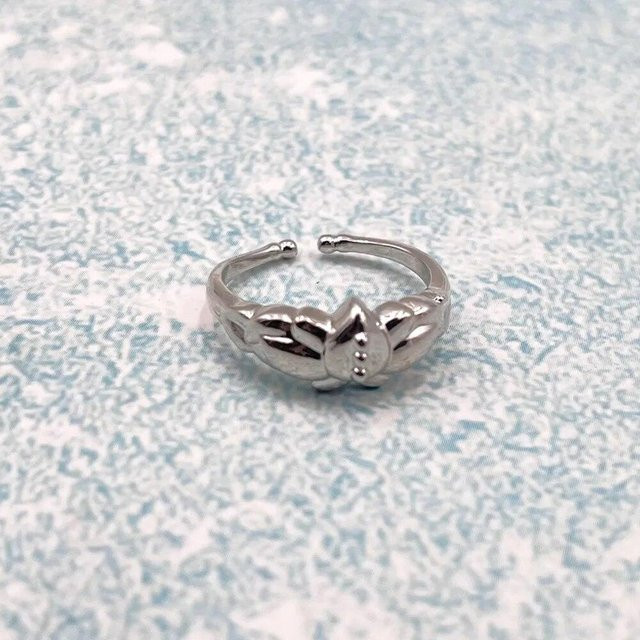 Benicetees Ring, Edelstahl, Grau, Unisex, Blume - Bild 1