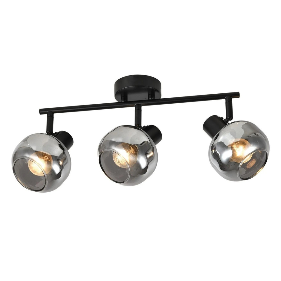 NETTLIFE Deckenstrahler aus Metall und Glas in Schwarz, dimmbar und verstellbar, B/T/H: 40,0 x 25,0 x 16,0 cm - Bild 2