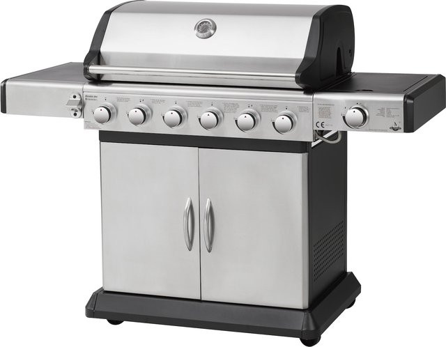 El Fuego Deluxe Gasgrill aus Edelstahl mit 7 Brennern, Seitenbrenner und Warmhalterost sowie gusseisernen Rosten - Bild 1