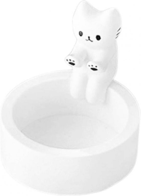 Niedlicher Katzen-Kerzenhalter aus Kunstharz in Katzenform für Stabkerzen von Household supplies MH - Bild 1