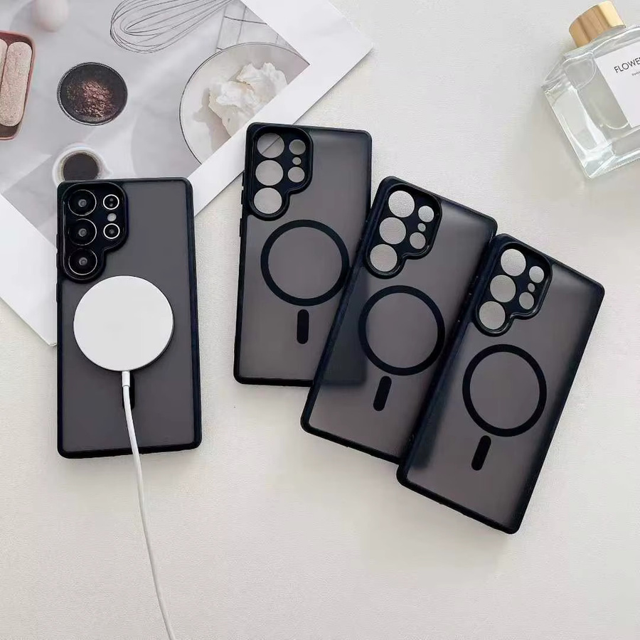 Panbon Magnetische Matte Handyhülle für Samsung Galaxy S26 Ultra und S26 Plus mit Linsenschutz und kabelloser Ladeunterstützung in Schwarz - Bild 6