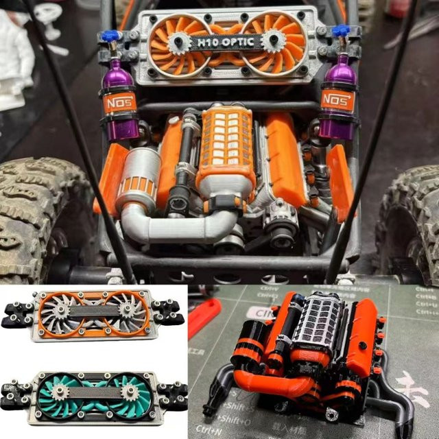 AXIAL RC Auto Lüfter Motor Modell Dekoration, 1:10, Orange, Kunststoff - Bild 1