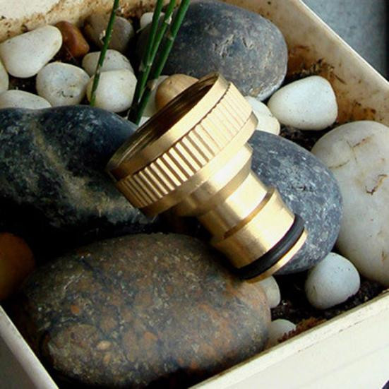 LUCKY TOOLS Messing Wasserhahn Adapter 3/4 Zoll für Garten Wasserschlauch Schnellrohrverbinder - Bild 2