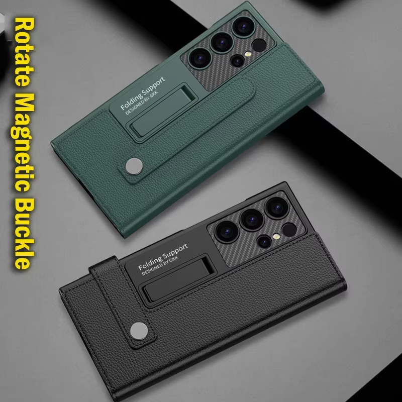 Flip-Leder-Wallet-Cover mit Kickstand und Magnetverschluss für Samsung Galaxy S26 Ultra und Samsung S25 Ultra 5G in Schwarz oder Grün - Bild 3