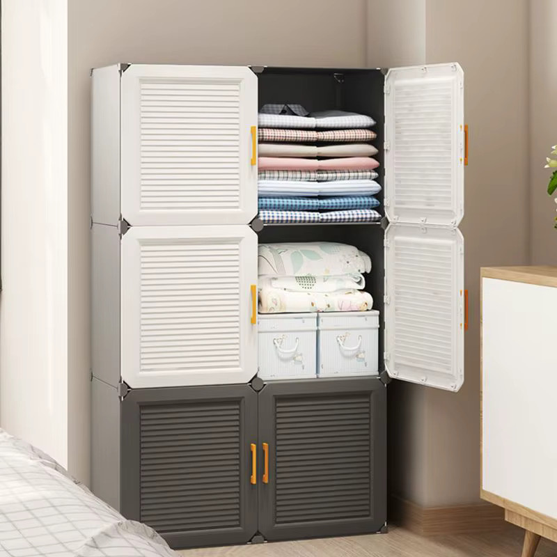 UNIONVILL Kleiderschrank aus Kunststoff für das Schlafzimmer, staubdichter multifunktionaler Aufbewahrungsschrank mit Türen und Regalböden - Bild 1