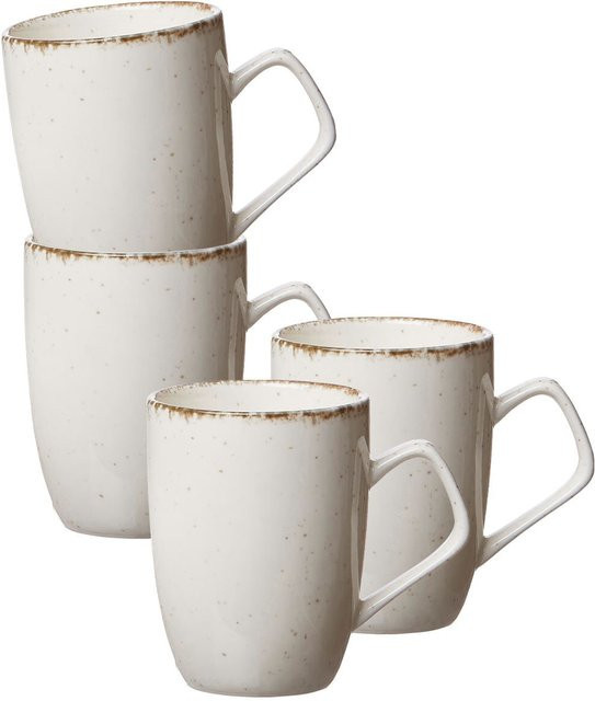 Ritzenhoff & Breker Henkelbecher Casa Keramik Weiß 4er Set 380 ml - Bild 1