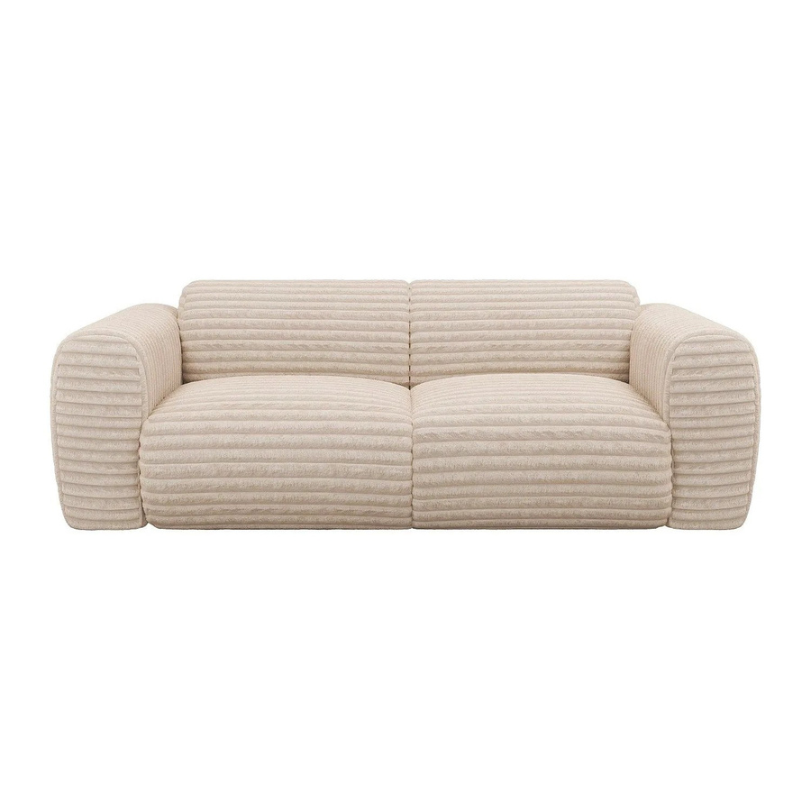 Maison Céphy Sofa Pogni in Beige aus geripptem Cord mit Armlehnen, Breite: 205 cm - Bild 2