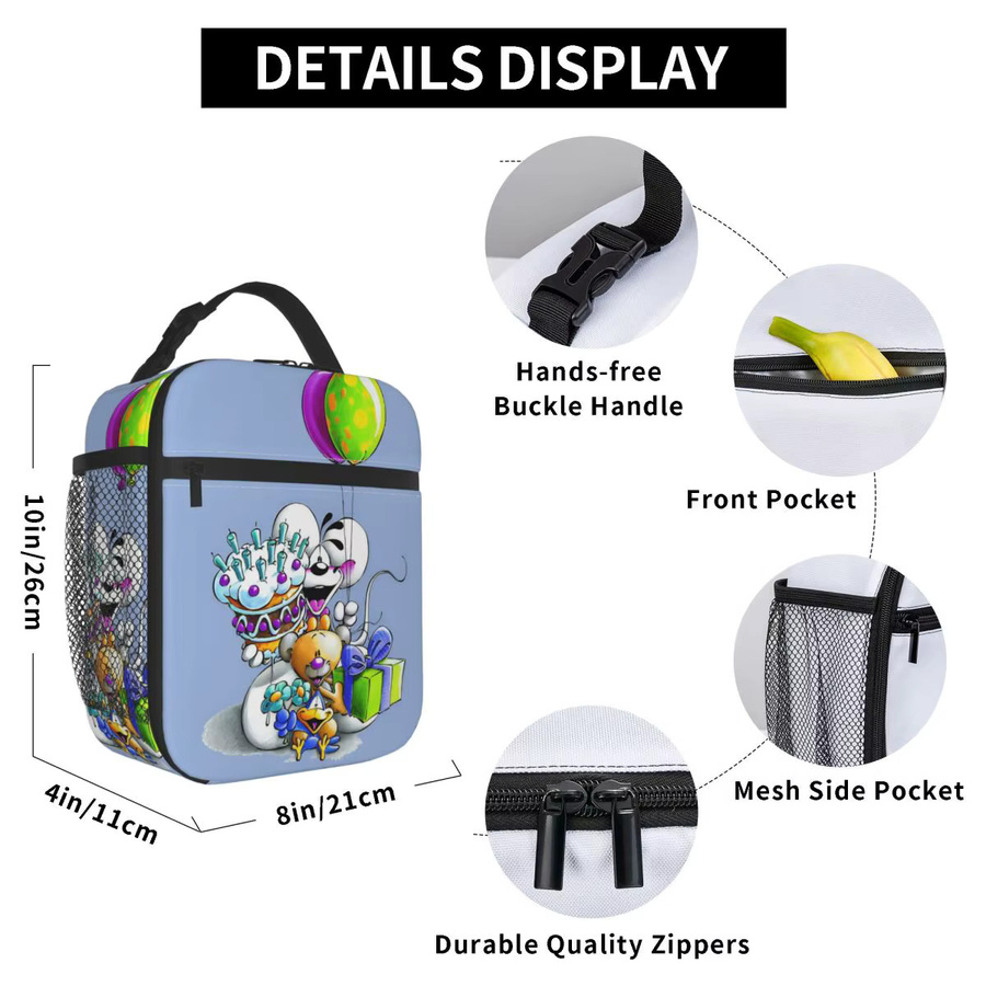Isolierte Diddl Thermo-Lunchtasche für Kinder von MINISO in Blau, B/H: 26,0 x 21,0 cm - Bild 4