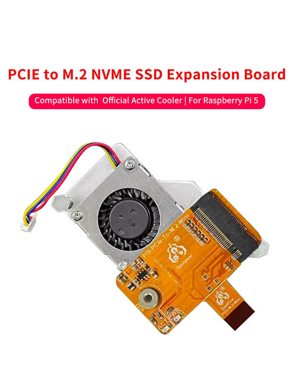Caturda PCIe zu M.2 NVMe SSD Erweiterungskarte für Raspberry Pi 5, kompatibel mit dem offiziellen aktiven Kühler Mini HAT Board - Bild 4