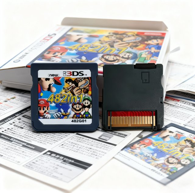 Bandai R4-Karte 482-in-1 Spielkassetten-Set für DS, NDS und 3DS in Schwarz - Bild 1
